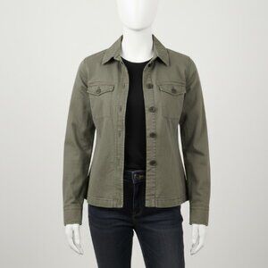Abercrombie & Fitch Olive Military Utility Jacket Cargo Boho Boxy Loose Fit SZ S